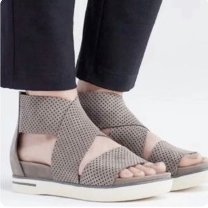 Eileen Fisher SPORT Perforated Sneaker Sandal, Moon Gray Nubuck Leather 8.5